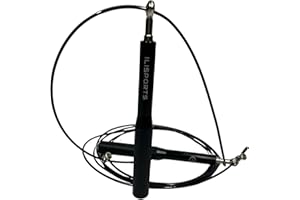 ILISPORTS® PULSE - Comba de Velocidad - Ajustable para Crossfit, Boxeo, Fitness, Entrenamiento Funcional – Cuerda de Saltar Rápida con Rodamientos Profesionales y Mangos Antideslizantes