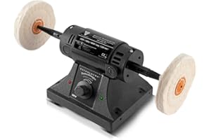 STAHLWERK PM-480 ST - Lucidatrice per banco da lavoro con 480 Watt e 7200 giri al minuto per metallo, legno e plastica