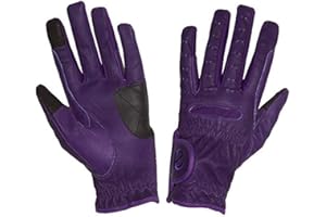 eGlove eQUEST GripPro - Leather Horse Riding Gloves - Hardwearing, Breathable and Grippy Real Leather - Synthetic Lycra comfort fit inserts - Touchscreen Gloves