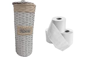 NIRU Lovely home porta rotolo carta igienica intrecciato vimini con coperchio