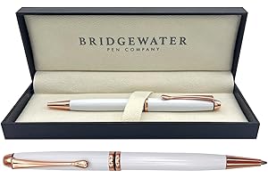 Bridgewater Pen Company Ladies Executive Ball Point Pen Collection, Boxed & Sleeved (Winchester, Gloss White)