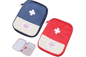 Sixfolo 2 Pcs Mini Trousse de Secours Vide First Aid Kit Portable Trousse de Premier Secours Petite Voyage Trousse Medicaments Portable Etanche pour Situations d'urgence à Maison Voyage Randonnee