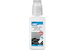 HG Power Gel Brush Grout Cleaner, Professional Grade Heavy Duty Bathroom Cleaner & Tile Stain Remover for Grouting In Kitchen & Bathroom Between Tiles - 250ml