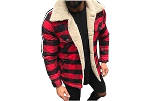 Duohropke Herren Thermohemd Holzfäller Hoodie Jacke Kariert Warm Gefüttert Winter Holzfällerhemd Winterjacke Flanellhemd Baumwolle Arbeitshemd