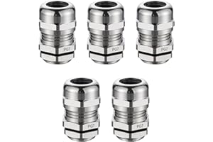 SRJQXH 5 Pcs PG7 Cable Gland, IP68 Grade Waterproof Cable Connector, 12.5mm Brass Dust Proof Cable Gland, Can be Used for 3-6.5mm Cable Connection