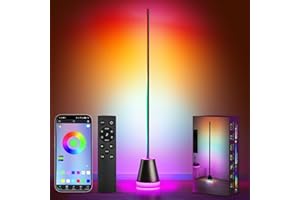 Keepsmile Smart Corner Stehlampe,16 Millionen Farben wechselnde RGB LED lampe mit Fernbedienung und APP,Moderne stehlampe dimmbar für Schlafzimmer mit Musik Sync,Time,floor lamp für Party