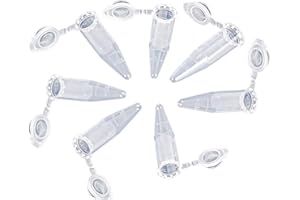 MUHWA 500 pezzi di plastica centrifuga tubo con tappo a scatto, 1,5 ml micro provette di prova chiara conica microtubo campione fiala per laboratorio