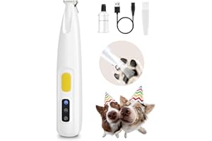 FURBONA Upgraded Dog Paw Trimmer with LED Light, 18 mm Widen Blade, 35 dB Low Noise, Waterproof, Rechargeable Clipper for Dogs & Cats Precision Trimming Around Paws, Eyes, Ears, Face, and Rump