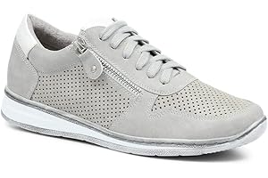 Pavers Women's Breathable Lace-Up Trainers - Casual Shoes with Supportive Insole & Metallic Accents - Comfortable Fit Ladies Sports Footwear