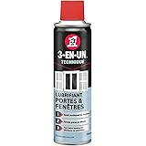 3-EN-UN Technique Lubrifiant Portes et Fenêtres Aérosol Compatible tous métaux, plastiques et caoutchoucs Formule enrichie au