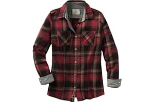 Legendary Whitetails Długi rękaw Kobiety Cottage Escape Flannel Long Sleeve Plaid and Solid Color Clothes for Women, Fitted Button Down (1 w zestawie)