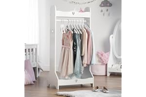 Haus Projekt Storage drążek na ubrania dla dzieci, biały drewniany wieszak na ubrania, drążek na ubrania dla dziewczynek, oszczędzająca miejsce sypialnia dziecięca, meble do pokoju dziecięcego, drążek na ubrania dla dzieci, schowek na przebrania