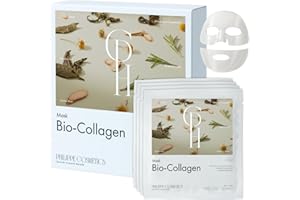 PHILIPPE COSMETICS Maschera Viso Coreana al Collagene - 4 Pezzi, Maschere per Skincare per Donna, per Pelle Secca, Pori e Trattamento delle Rughe Antiage