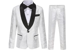 Sliktaa Costumes 2 pièces Classiques Slim Fit Kids Pantalons Longs pour Mariage fête et Bal de Fin d'année pour garçons