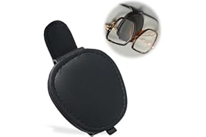 BOFYTR Sunglasses Holder for Car, Sun Visor Magnetic Leather Glasses Holder for Car, Portable and Durable Visor Sunglass Holder, Eyeglass Hanger Clip for Car, Car Visor Accessories for Men&Women (Ellipse)