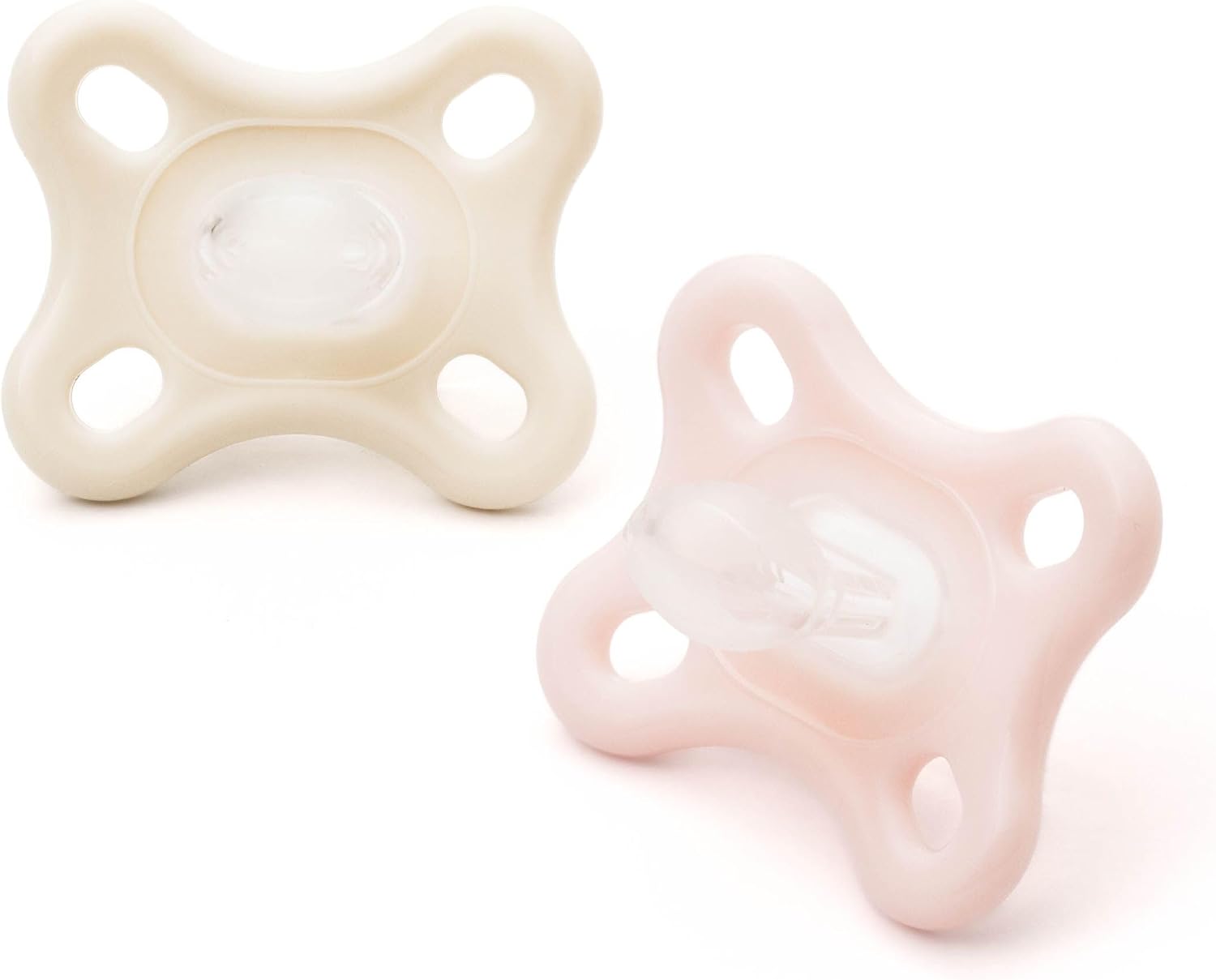 MAM Comfort Soothers | 0-3 Months | 2 Pack | Newborn Dummies | Comes in Dummy Steriliser Case | Sustainable Materials | Baby Accessories for Newborn | Pink/Cream (Various Designs)