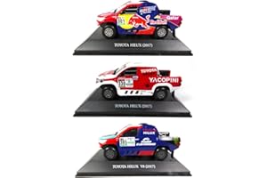 OPO 10 - Lote de 3 Coches 1/43 Rally Dakar Compatible con Toyota Hilux 2017 (LDK6)