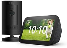 Ring Outdoor Kamera (Ring Stick Up Cam Battery), Schwarz, Funktionert mit Alexa + Der neue Echo Show 5 (3. Gen.) | Anthrazit 