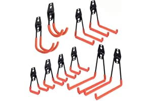 Reehi 10pcs Crochet de Rangement de Garage pour Accrocher les échelles/vélos/outils de jardin