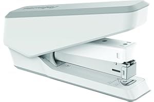 Fellowes Jam Free Stapler, 25 Sheet Capacity - LX850 Easy-Press Full Strip Antibacterial Manual Stapler- Uses Both 24/6mm and 26/6mm Staples - White