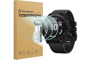 SUOMAN Diruite 4 Sztuki Ochraniacz Ekranu do Garmin Fenix 6X,Anti-Scratch HD Szkło Hartowane Folia Ochronna do Garmin Fenix 6X Screen Protection