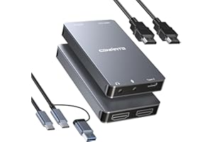 CENMATE Aluminum HDMI Capture Card, USB 3.0 1080P 60FPS Audio Video Capture Card for Streaming/Gaming/Video Conference, 4K@30Hz Input & Pass-Through Capture Card for NS/PS5/Xbox/Camera/PC