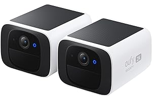 SoloCam S220 eufy Security kamera zewnętrzna bezprzewodowa zasilana energią słoneczną, kamera do ochrony domu o rozdzielczości 2K, Wi-Fi 2,4 GHz, kompatybilna z HomeBase S380 (2 szt.)