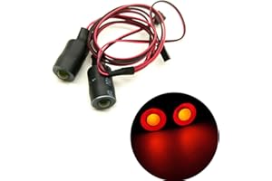 ZuoLan 1 Set 17mm 2 LEDs Angel Eyes Lumière RC Accessoires pour Véhicules Télécommandés, Rouge+Jaune, Pour 1/10 Échelle RC Crawler Voiture, Inclus 1 * 2leds Angel Eyes Lumière, Pour Tous Ages