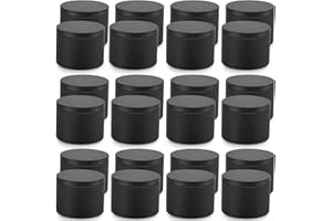 TOFU Pot Bougie Vide 24 Pots pour La Fabrication de Bougies, Mini Pots de 8oz, Kits de Fabrication de Bougies DIY, Pots de Stockage de thé Séché, Bonbons, Épices, Cadeaux (Noir)
