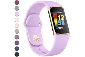 YLK Bracelet pour Fitbit Charge 5 / Fitbit Charge 6 Bracelet Femme Homme Bracelet de montre de sport amélioré en silicone Bracelet de rechange réglable pour Fitbit Charge 5 / Charge 6 Bracelets