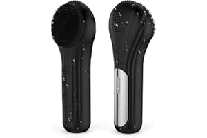 SHOBES Brosse de nettoyage du visage rechargeable étanche pour nettoyer exfolier le visage masser exfoliant électrique pour femmes et hommes (Noir)