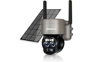 BEENOZO 4K 8MP Caméra Surveillance WiFi Extérieure avec Double Objectif,Zoom Hybride 8X,360° PTZ Caméra Interieure,avec Panneau Solaire,Suivi Automatique,Détection Humaine,Vision Nocturne Couleur,Audio,IP66