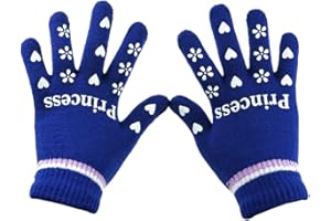 Eastlion Gants chauds en laine tricotée à cinq doigts pour enfant