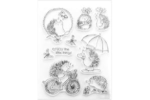 DPWOUM Ogquaton Beautiful Cycling Hedgehog Silicone Clear Stamper DIY Scrapbooking Card Album Decor DIY Custom PVC Environmental Seal Stamp Tool Eco-Friendly and Practical Scrapbooking Stamp