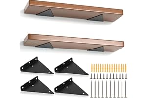 SENENQU 4 Pezzi 23CM Staffe per Mensole Invisibile Nero Reggimensola a Scomparsa Triangolare Nere Galleggianti Staffe Mensole Pesanti