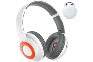 TONOSHARK Kopfhörer Kinder Bluetooth | Noise Cancelling Kopfhoerer Kinder | 60h Spielzeit, Leicht über Ohr Kinderkopfhörer Bluetooth Mit Mikrofon (Weiß) - Für Schule/Reisen | Inkl. Tragetasche (Weiß)