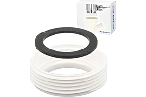 tecuro Reduzierstück Adapter für Siphon-Ablauf - 1 1/4 Zoll IG x 1 1/2 Zoll AG, inkl. Dichtung - Kunststoff, weiß - 58722