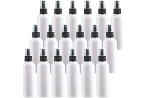 TIANZD 24 Pezzi 100 ml Bottiglie Spray bianco Vuote in Plastica con Pompa Nera Fine Nebbia Flacone Spray per Cosmetica Acqua Profumo Alcol da Viaggio Riempibile