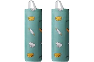GOZINA 2 Pcs Carrier Bag Storage Organizer, Plastic Bag Holder Dispenser, Washable Foldable Trash Bag Storage Hanging for Home Kitchen Toilet