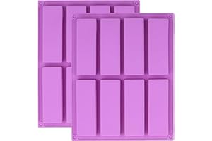 YXHZVON Stampi per Barrette di Cereali Rettangolari da 2 Confezioni, 8 Cavità in Silicone Antiaderente per Barrette Energetiche Teglia per Muffin Cioccolato