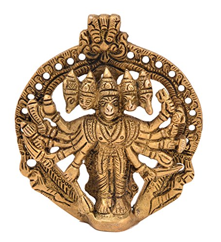 Bharat HaatBrass Panchmukhi hanuman fine finishing Decorative art BH05205