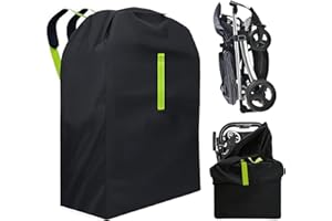 WIYETY bolsa de transporte para cochecito de bebé y silla de paseo, mochila de viaje, 120 x 63 x 43 cm, color negro