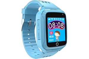 Celly Kidswatch - Orologio per telefono impermeabile per bambini - 4G, chiamate, messaggi, modalità scuola, funzione SOSS, GPS, fotocamera e contapassi - 2 anni di garanzia (BLAU), Blu, Normal,