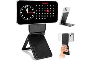 LOTTSALL Handy Stativ für iPhone 16/15/14/13/12 Serie, Faltbarer Magnetisches Stativ, Handystativhalte für Self-Vlogging, Browsen, Makrofotografie, Videoanrufe, Handyständer, Schwarz