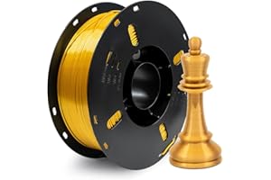 Voxelab Silk PLA Filament 1.75mm 3D Printer Filament,1kg Spool (2.2lbs) 3D Printing Materials Shine Silky Shiny Metallic,Dimensional Accuracy +/- 0.05mm, Silk Gold
