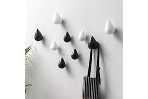 AYGCI Gancio Creativo Gocce d'acqua Ganci per vestiti Gancio Da Parete In Legno Hanger Decorazione Moderna Della Parete 2 pezzi