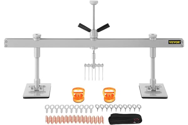 VEVOR Outil de Débosselage Extracteur de Bosse Réparation de Bosse Débosselage Carrosserie sans Peinture Kit avec 6 Crochets à Griffes en Aluminium pour Carrosserie Voiture Réfrigérateur (85CM)