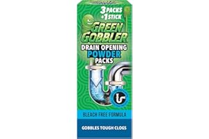 Green Gobbler Drain Unblocker PACS | Hair Clog Remover | Toilet Clog Remover | Sinks & Tub Drain Cleaner | 3 Pac with Free Hair Grabber Tool