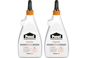 Staedtler Ponal Express colla per legno trasparente e ad asciugatura rapida lavori di incollaggio bricolage, impermeabile in pratica bottiglia, confezione risparmio da 2 x 550 g, 9H PN10XX