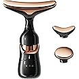 AKRIZA 3-in-1 Electric Facial and Neck Massager - Anti-Wrinkle & Anti-Aging Device with Vibration Massage Modes - Face Slimming, Sculpting, Uplifting, Skin Firming, Tightening, and Smoothing Tool for Glowing Skin - (Black)